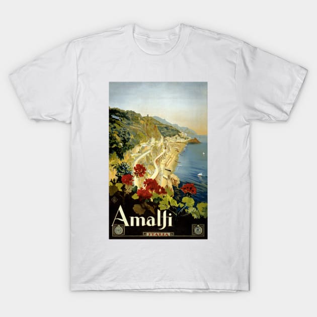 Vintage Travel Poster Italy Amalfi T-Shirt by vintagetreasure